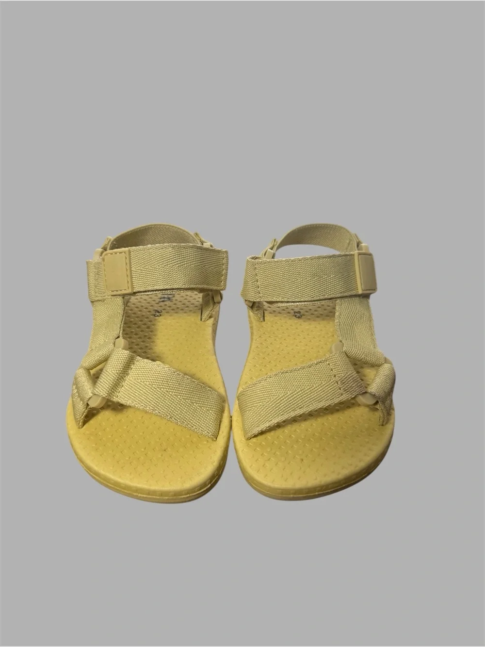Zara Technical Sandals Size 23 US Toddler 7 Unisex Cream Beige Strappy